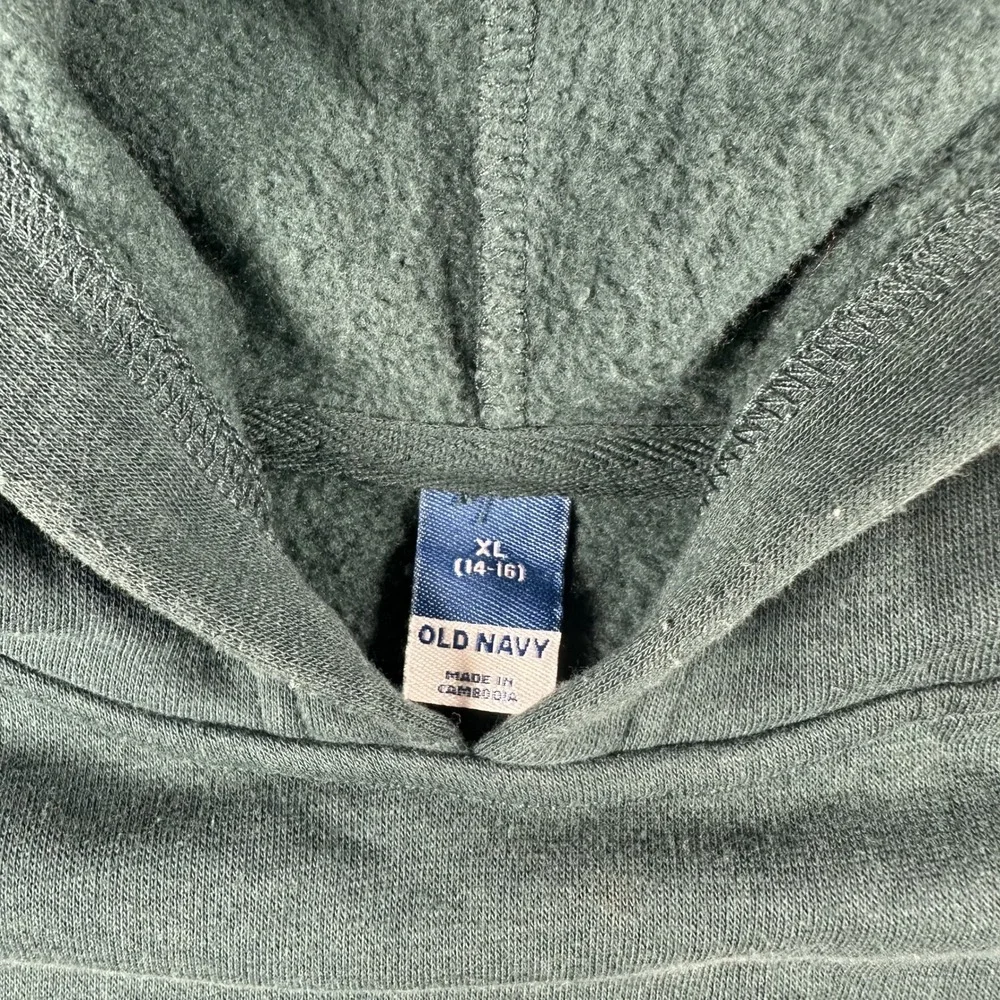 Old Navy Pullover Hoodie XL Green Solid Cotton Blend Fleece